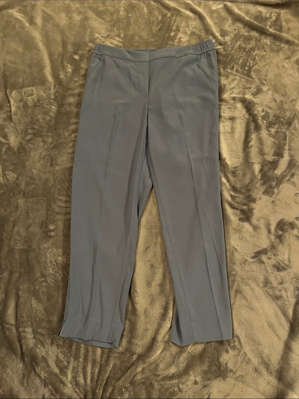 White House Black Market Straight-Leg Dress Pants in Gray blue